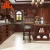 Import kitchen cupboard Chinese cheap modern luxury island design solid wood wine red solid wood kitchen cabinet from China