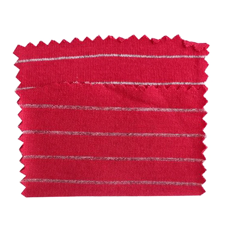 Knitted Antiestatico Tela 98% Cotton 2% Conductive Yarn 5mm Stripe ESD Cotton Polo Shirt T-Shirt Fabric