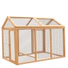 Large anti-corrosion  wooden poultry running cage indoor and outdoor  duck  pigeon rabbit coop with net frame