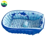 LC Big Size Baby Inflatable Bathtub Children Foldable Travel Air Shower Basin Seat Baths Anti-slippery(For 0-3 Years)
