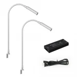 LED Gooseneck Reading Light 12V 24V Book Reading Lamp  Pearl anodized Aluminium silver with Inner Touch Dimmer Sensor Switch