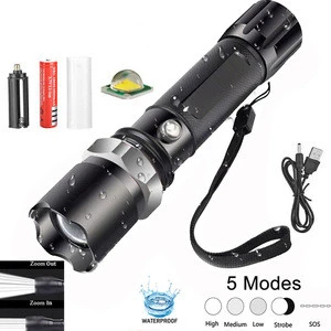 Led Portable Spotlight Led Work Light Rechargeable 18650 Battery Outdoor Lampe For Hunting Camping Latern Flashlight
