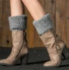 Leg Warmers For Women Winter Warm Knit Soft Crochet Long Socks Boot Cover Cuffs