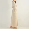 long sleeve deep wraps 100% cashmere cotton wool robes dressing gown sexy sweater cardigan bathrobe for women