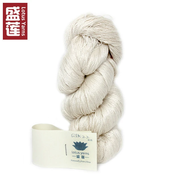 Lotus 100% pure silk yarn for hand knitting sweater silk 20nm/30nm/60nm/120nm