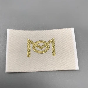 Low Price Customized Shining Gold Thread Embroidery Label Garment Labels