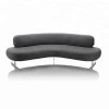 LS-007 Latest designs V shape velvet fabric / leather hotel lobby sofa
