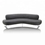 LS-007 Latest designs V shape velvet fabric / leather hotel lobby sofa