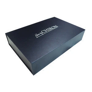Luxury clothing packaging flat folding gift box black