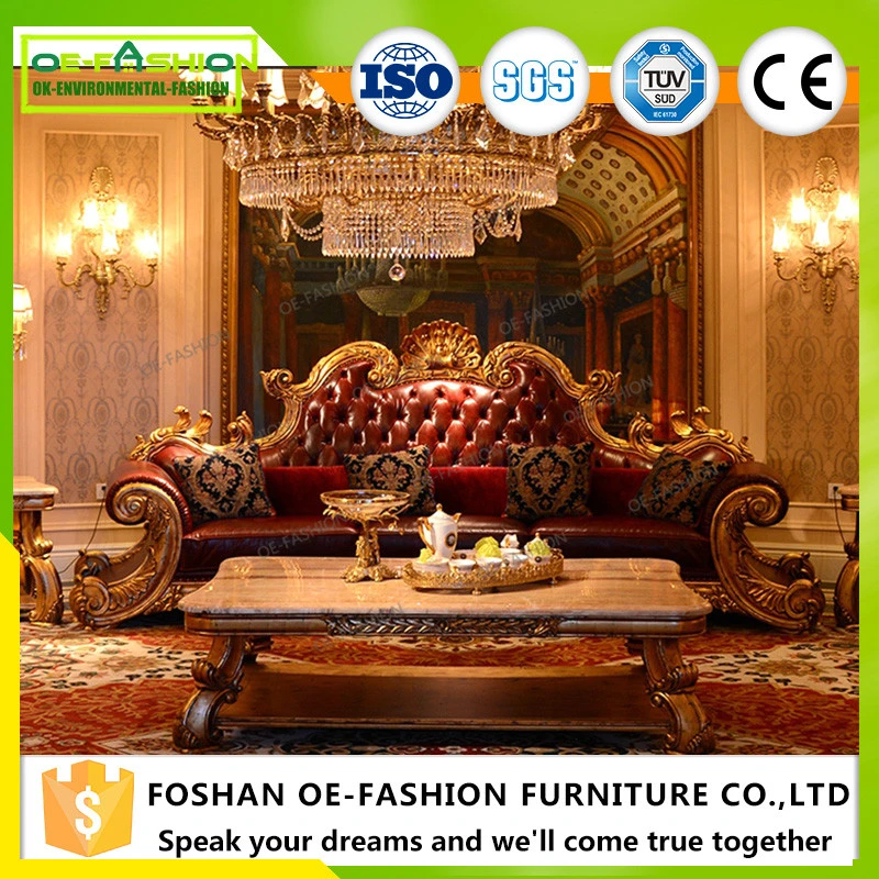 Luxury living room leather sofa set home furniture