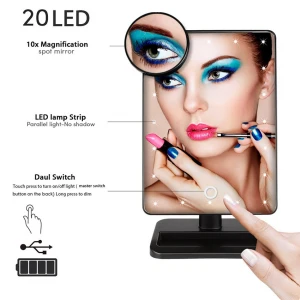 Makeup mirror with bluetooth speaker ABS cosmetic led mirror personalized smart touch screen amazon prime led makeup mirror w