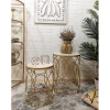 Manufacture Gold Marble iron Stainless Steel Metal side table Modern Moroccan Round Mirrored End Table