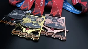 Manufacture personalized 3d sports die casting cut out swimming soft enamel medal ribbon custom gold silver bronze awards medal