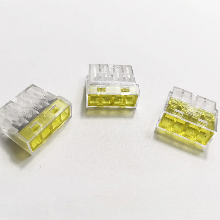 Manufacturers supply 4 pin quick connect terminal quick connector 254 push in wire level terminal block