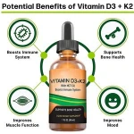 MAX Absorption Vitamin D3 K2 (MK-7) Liquid Drops Helps Support Strong Bones