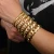 Import Men Personalized Hiphop Bracelet 10/12/14mm Gold Plated Solid Brass Cuban Chain Bracelet for men Pure Copper Bracelets for Women from China