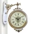 Import Metal Wall Clocks Antique Style Double Sided Wood Color Wall Clock from China