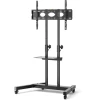 Middle Size Mobile TV Mount Height Adjustable 50-80" Flat Panel TV Cart Black Practical TV Trolley Stand wtih Ladder-shaped Base