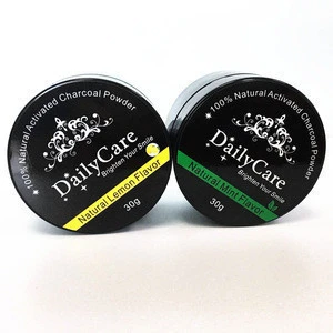 Mint flavor Organic Activated charcoal teeth whitening powder fda	oral hygiene products