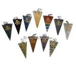 Mix Gemstone Arrowheads Om Pendants : Wholesale Engraved Pendant