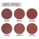 150mm 6in Abrasive Tool Disc 40-2000 Grit Aluminum Oxide Hook and Loop Abrasive Paper Discs Dry Grinding Sandpaper Sanding Discs