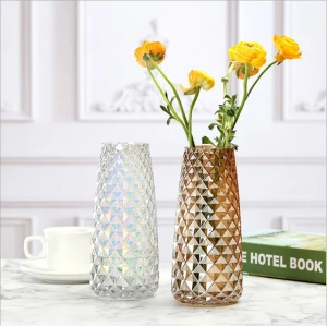 modern colorful crystal glass vases for home deco