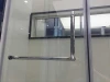 Modern design frameless square corner hinge bathroom sliding glass shower door