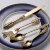 Import modern inox cutlery set dinnerware sets flatware gold hot sale and high level product royal court style from China