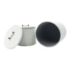 Modern light luxury high end leather jewelry box  living room bedroom dresser round bucket organizer box