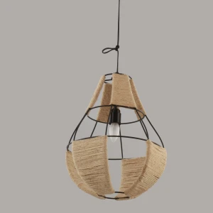 Modern Style Decorative  Metal Black Hanging Rope  Pendant Lamp