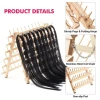multi-functional bamboo wood double sides non-slip folding adjustable hair extension holder braiding hair rack stand