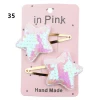 Multi patterns star heart crown butterfly girls kids glitter hairpins, diy handmade sequins baby hair clips