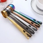 Multifunction Stainless Steel Food Spoon Milk Tea Ground Coffee Scoops With Bag Clip Sealing Powder Drinkware Tools