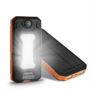 Multifunctional compass outer door use solar charger 24000mah with lowest cost
