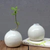Natual clay with white reactive glaze round flower vase for home deco