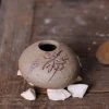 Natural clay small  ceramic stoneware vase for home deco, mini vase