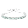 Natural cut oval aquamarine 7x5mm gemstone bracelet handmade jewelry 925 sterling silver adjustable chain bracelet supplier