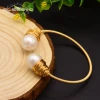 Natural Freshwater Pearl Adjustable Bangle For Women Wedding Handmade Jewelry