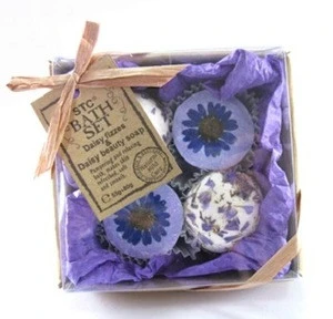 Natural promotional bubble fizzy bath bomb in a box