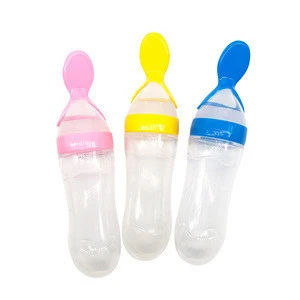 Natural Touch BPA Free FDA Approved Include Nipple&Spoon Travel Infant Silicone Feeder Feeding Bottle for Cereal and Baby Food