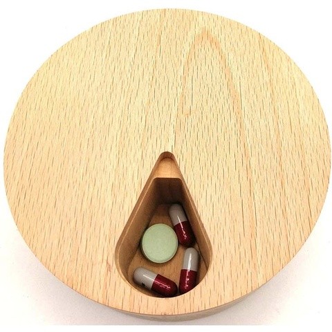 Nature Bamboo Daily Vitamin Organizer Weekly Pill Storage Cases Wooden Pill Box