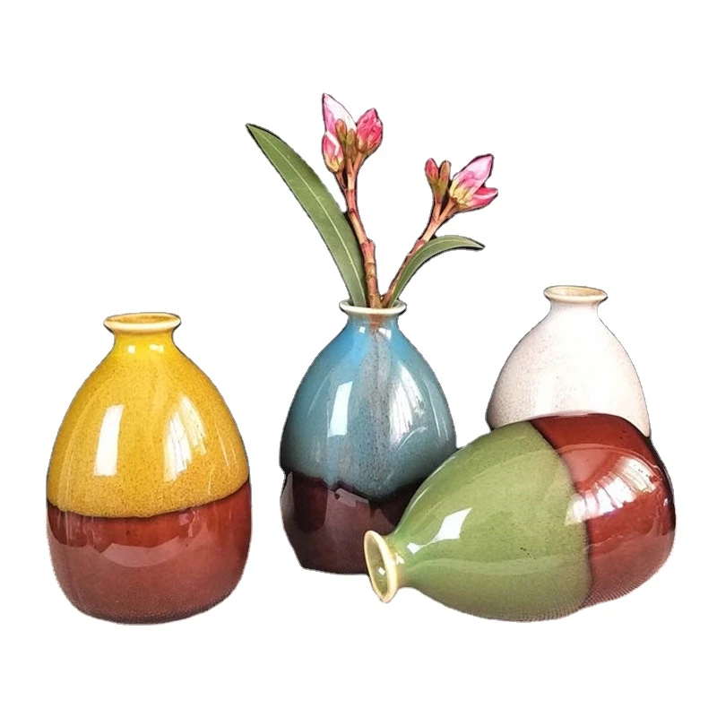 New 1PC Europe Brief Multi color Porcelain Vase Modern colorful flower bottle Vase Home Decor