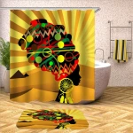 New Arrival Custom Digital Printing Bathroom Sets,Mildew Resistant Shower Curtain With Bath Mats