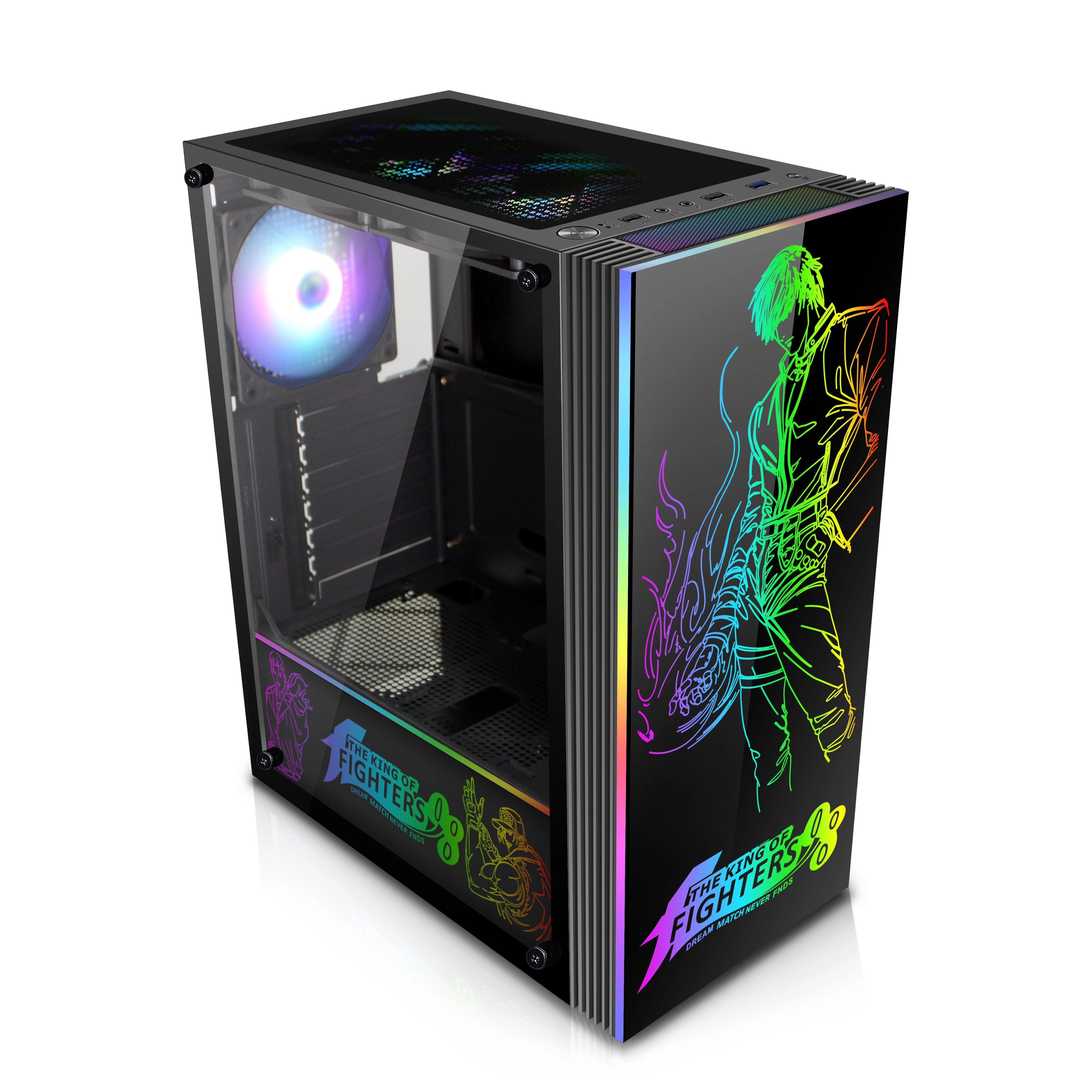 NEW ARRIVAL DAOFENG 3 Gaming PC Computer Case Casin Cabinet Hardware With 3 PCS RGB FAN