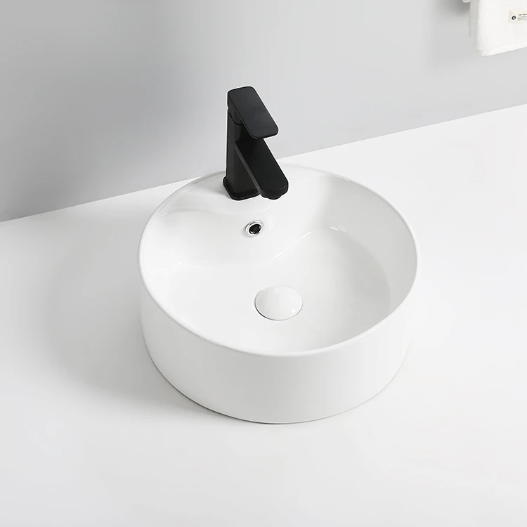 New -arrival modern hand sink luxury bathroom white ceramic countertop wash basin
