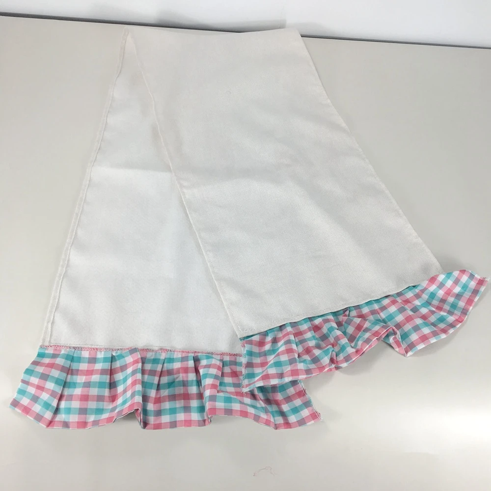 New arrival sublimation polyester linen easter occasion plaid ruffle table runner