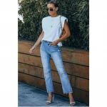 New Arrivals Womens Breathable Tank Tops Solid Color Crew Neck Sleeveless Tops Women