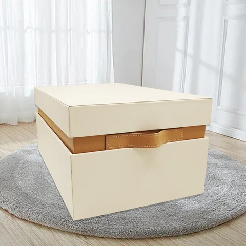 New Chinese model room decoration box decoration Villa hotel cloakroom clamshell leather portable storage box custom