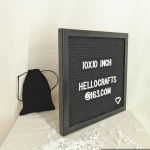 NEW Customized Black Painting Wood Frame Felt Letter Board+3/4inch Letters(340) + Canvas Bag / Christmas Gift Painted Box & Case
