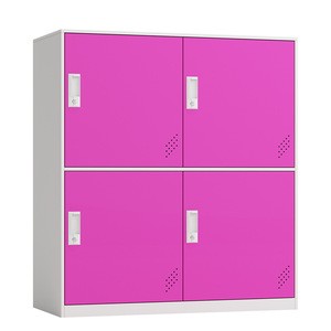 New design 2 tier small size 4 doors colorful steel storage gym school locker for sale